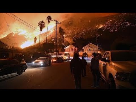 Wildfire raging near Getty Center in Los Angeles and moving toward UCLA 12 6 17